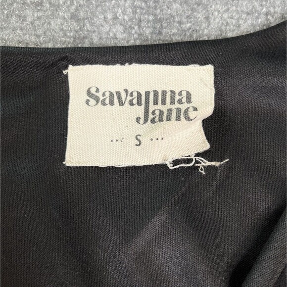 Savanna Jane Dress Size Small Embroidered Floral Long Sleeve Stretch Waist Boho - Picture 6 of 9